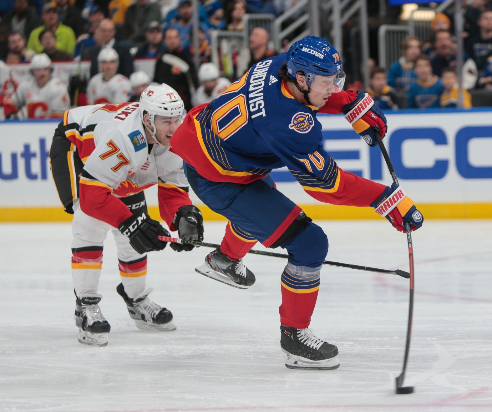 Blues take on Calgary Flames at the Enterprise Center